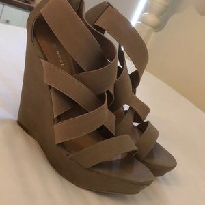 Nude strappy heels